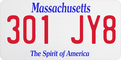 MA license plate 301JY8