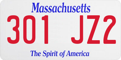 MA license plate 301JZ2