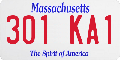 MA license plate 301KA1