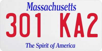 MA license plate 301KA2