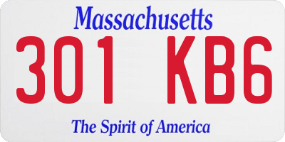 MA license plate 301KB6