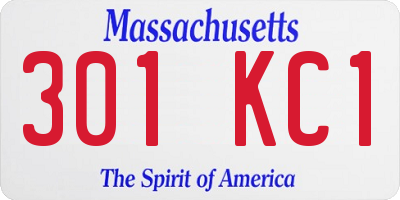 MA license plate 301KC1