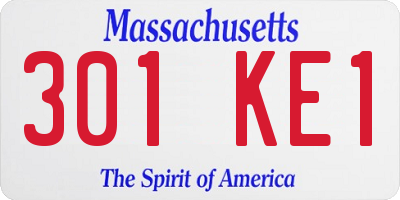 MA license plate 301KE1