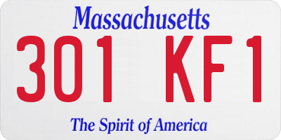 MA license plate 301KF1