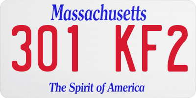 MA license plate 301KF2