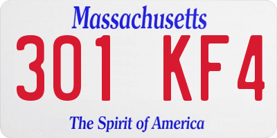 MA license plate 301KF4
