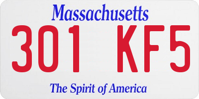 MA license plate 301KF5