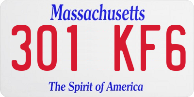 MA license plate 301KF6