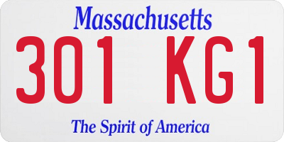 MA license plate 301KG1