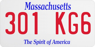 MA license plate 301KG6