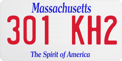 MA license plate 301KH2