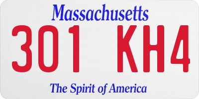 MA license plate 301KH4