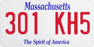 MA license plate 301KH5
