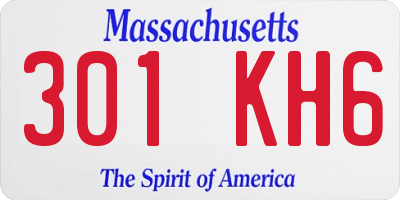 MA license plate 301KH6