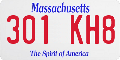 MA license plate 301KH8