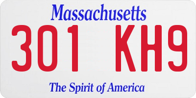 MA license plate 301KH9
