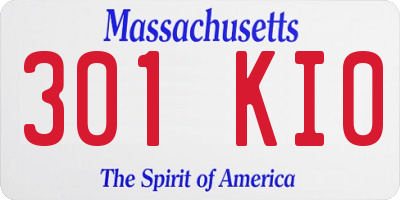 MA license plate 301KI0