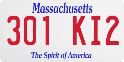 MA license plate 301KI2