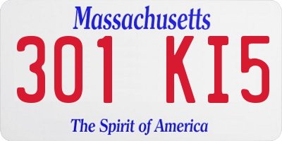 MA license plate 301KI5