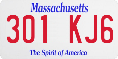 MA license plate 301KJ6