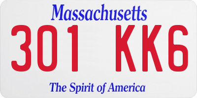 MA license plate 301KK6