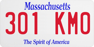 MA license plate 301KM0