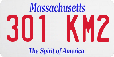 MA license plate 301KM2