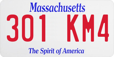 MA license plate 301KM4