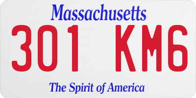 MA license plate 301KM6