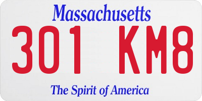 MA license plate 301KM8