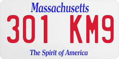 MA license plate 301KM9