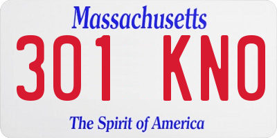MA license plate 301KN0