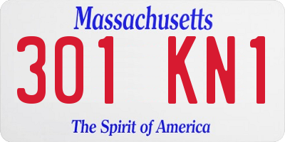 MA license plate 301KN1