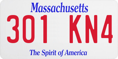 MA license plate 301KN4