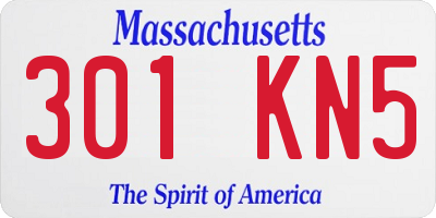 MA license plate 301KN5