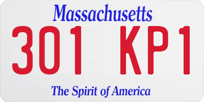 MA license plate 301KP1
