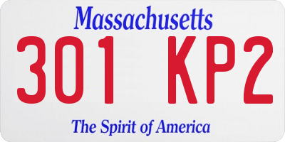 MA license plate 301KP2