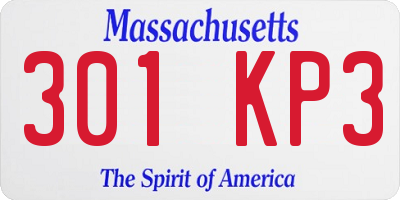 MA license plate 301KP3