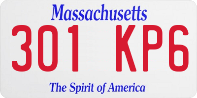 MA license plate 301KP6