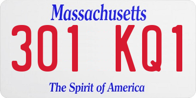 MA license plate 301KQ1
