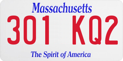 MA license plate 301KQ2