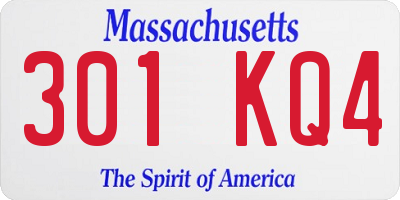 MA license plate 301KQ4