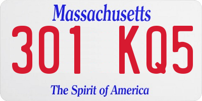 MA license plate 301KQ5
