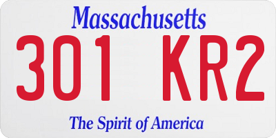 MA license plate 301KR2