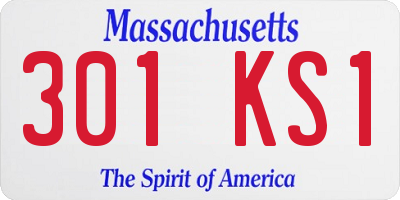 MA license plate 301KS1
