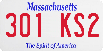 MA license plate 301KS2