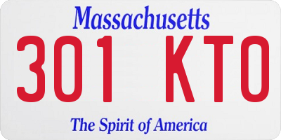 MA license plate 301KT0