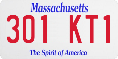 MA license plate 301KT1