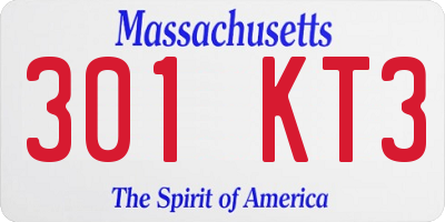 MA license plate 301KT3