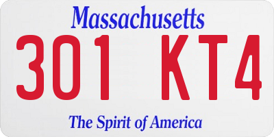 MA license plate 301KT4